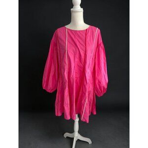 FATE Pink Pinstriped Swing Dress Size Medium